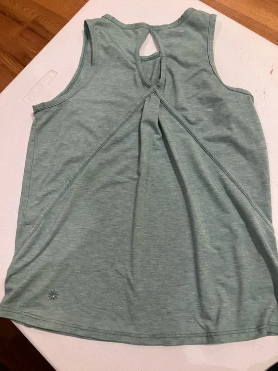 Athleta Girl Mint Green Tank Top and Black Athletic Shorts Sz 12 GUC - Picture 3 of 14